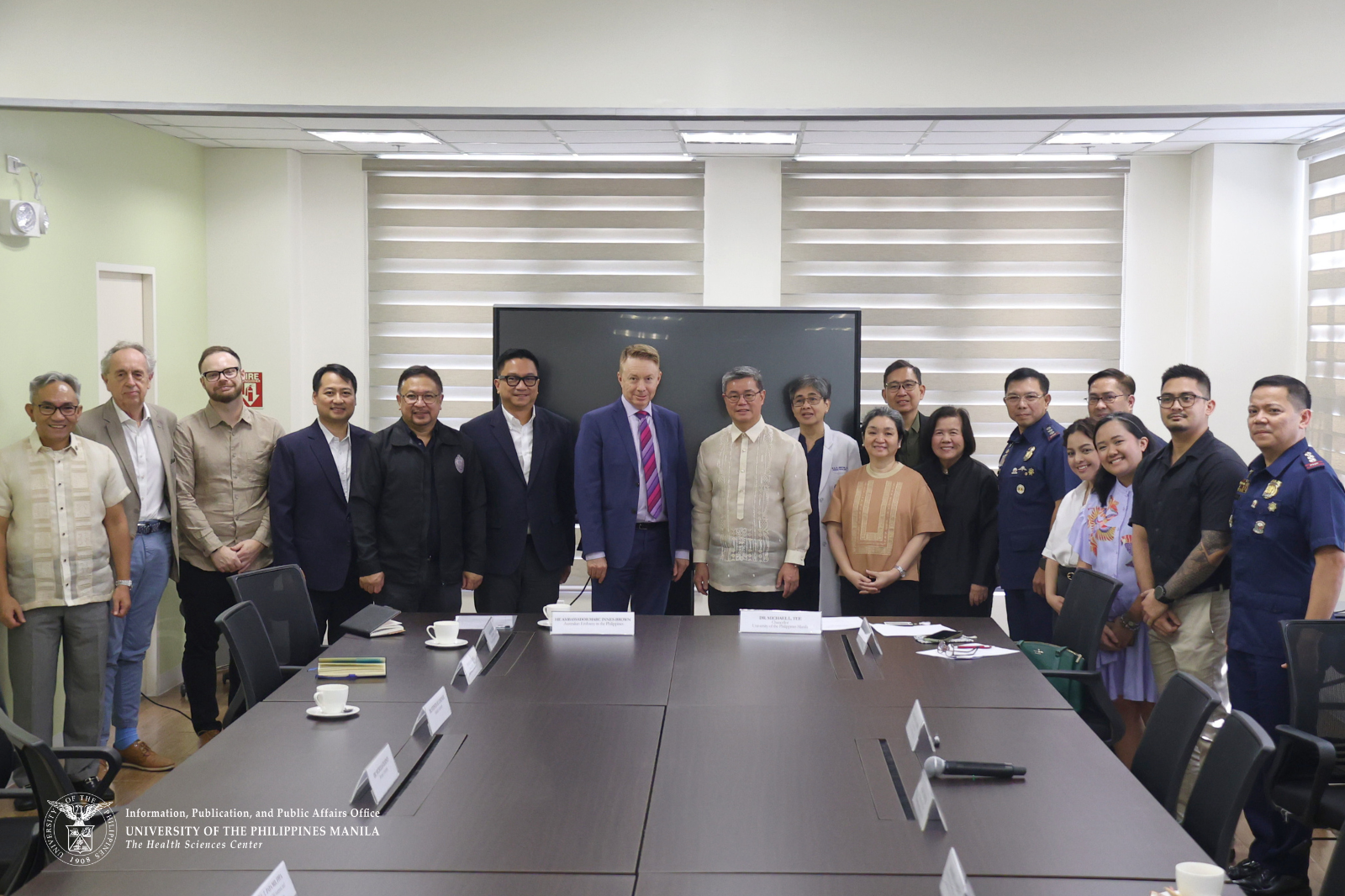 Australian Ambassador Marc Innes-Brown and Chancellor Michael Tee , faculty members from Monash University and officials from the University of the Philippines College of Medicine, Philippine National Police, National Police Commission, and National Bureau of Investigation, students of the Master’s Degree in Forensic Medicine program.